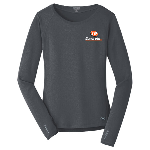 TR Concrete - OGIO® ENDURANCE Ladies Long Sleeve Pulse Crew - Screen Print Logo Thumbnail