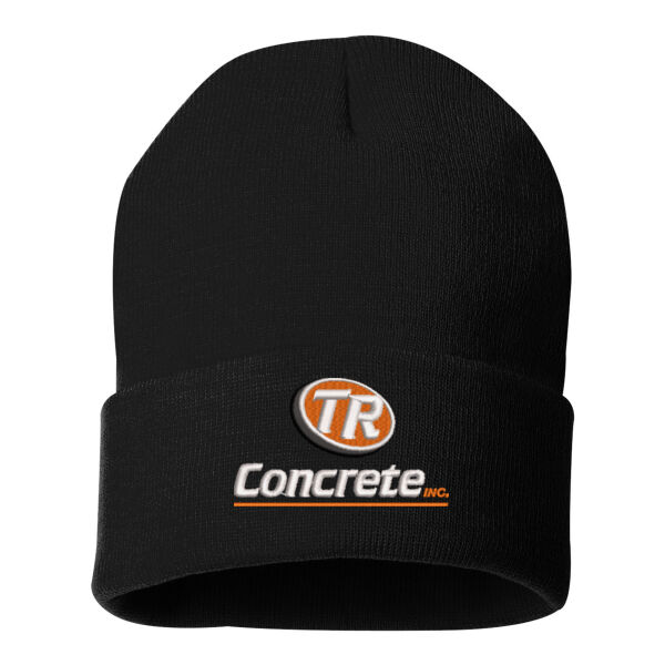 TR Concrete - Sportsman - 12" Solid Knit Beanie - Embroidered Logo Thumbnail