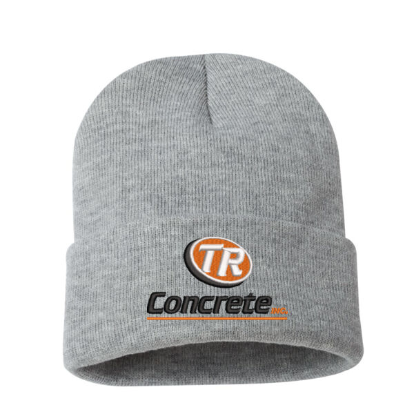 TR Concrete - Sportsman - 12" Solid Knit Beanie - Embroidered Logo Thumbnail