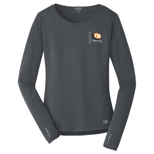 TR Masonry - OGIO® ENDURANCE Ladies Long Sleeve Pulse Crew - Printed Logo Thumbnail