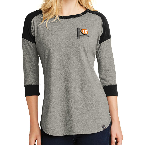 TR Masonry - New Era® Ladies Heritage Blend 3/4-Sleeve Raglan - Screen Print Logo Thumbnail