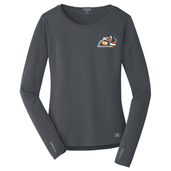 TR Excavating - OGIO® ENDURANCE Ladies Long Sleeve Pulse Crew - Screen Print Logo Thumbnail