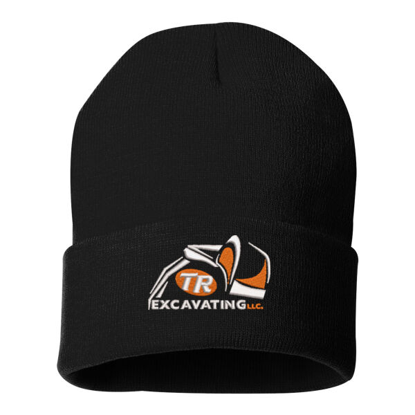 TR Excavating - Sportsman - 12" Solid Knit Beanie - Embroidered Logo Thumbnail