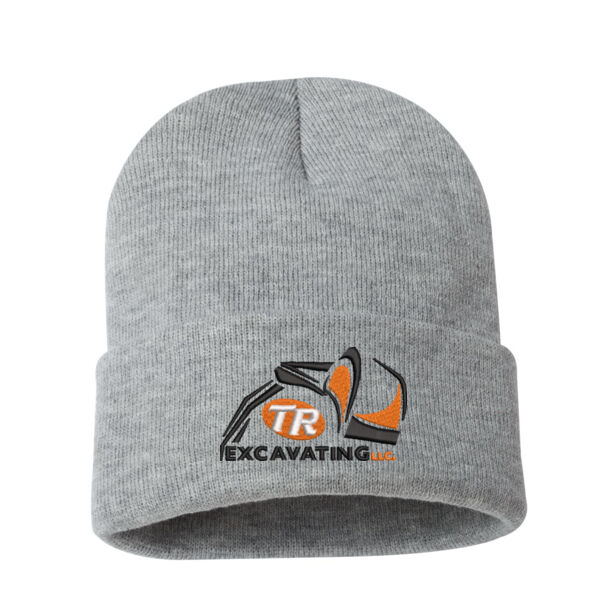 TR Excavating - Sportsman - 12" Solid Knit Beanie - Embroidered Logo Thumbnail