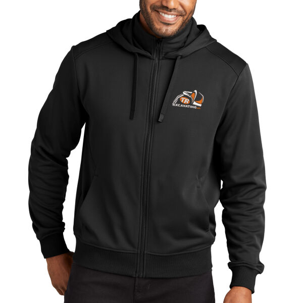 Port Authority Smooth Fleece Hooded Jacket - Embroidered Logo Thumbnail