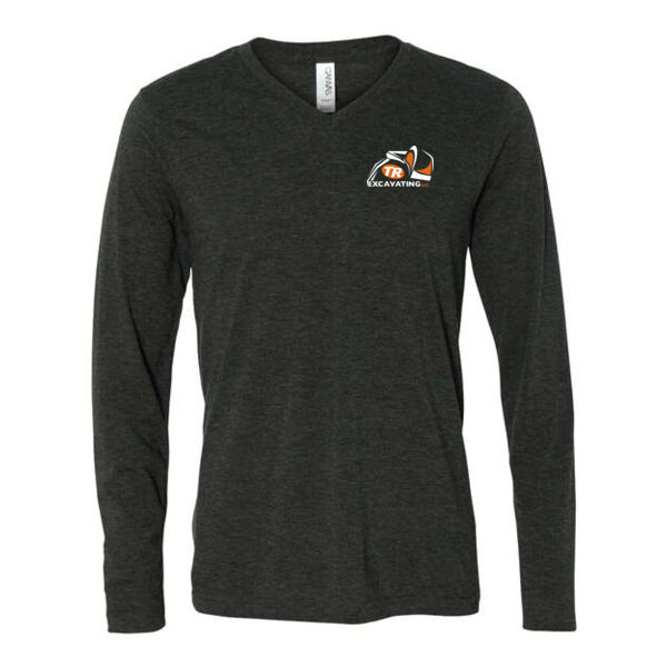 BELLA + CANVAS - Long Sleeve V-Neck Tee - Screen Print Logo Thumbnail